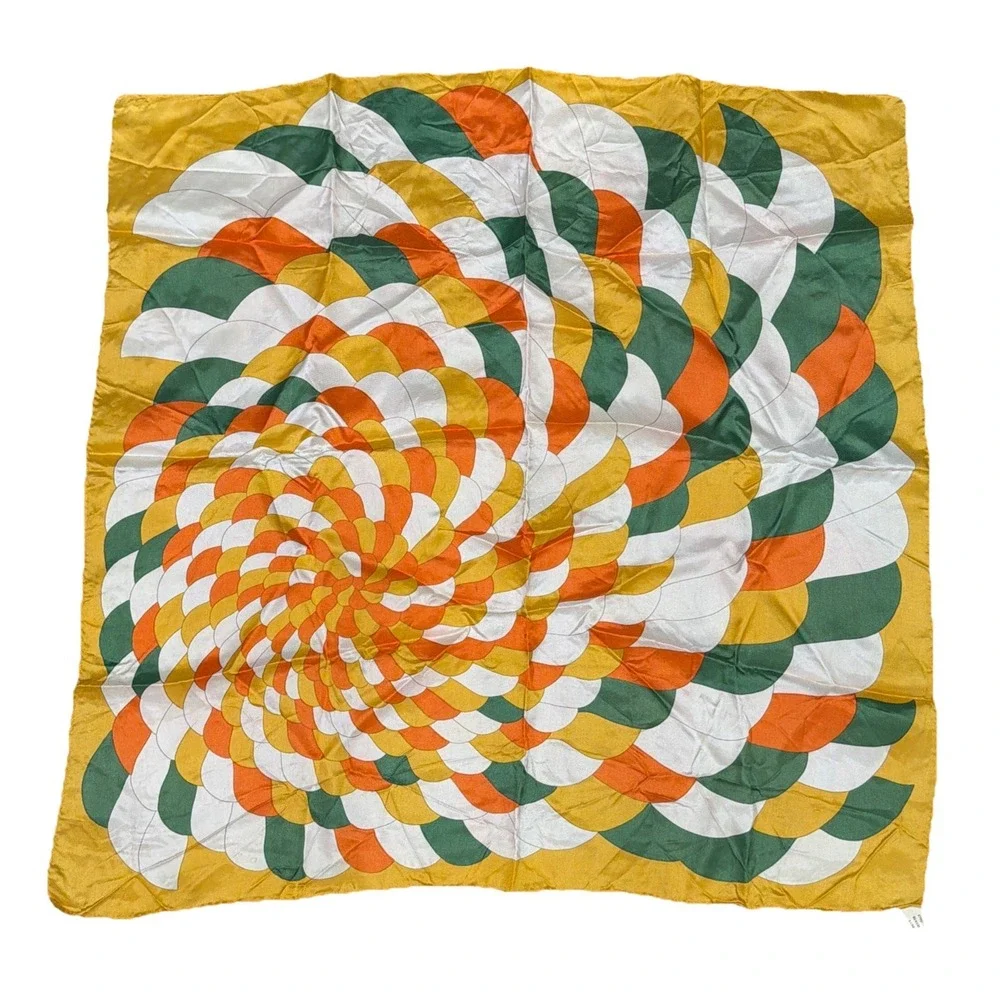 Vtg Geometric Scarf Made In Italy 100% Acetate 25
